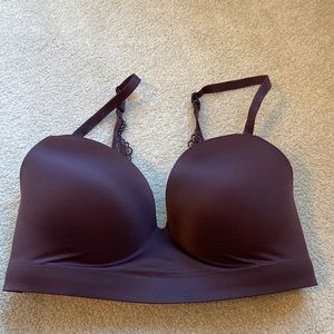 Soma wireless lace lux bra 34D dark wine color